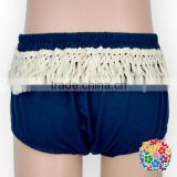 Unisex Baby Boys And Girls Solid Color Tassel Underwear Diaper Cover Navy Bloomers For Kids
