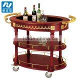 Custom Luxury Wooden Liquor Service Wine Trolley thumbnail-6