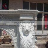 Luxury Home Decoration Marble Stone Lion Head Fireplace Mantel thumbnail-4