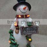 Wholesale Christmas Decorative Resin Snowman With Led Light thumbnail-5