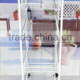 330-55 4-tier Metal Wire Storage Shelf Storage Cart With Wheels thumbnail-4