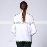 Hot Selling Plain White Cotton Long Sleeve O-neck Ladies Officeware Shirt thumbnail-3