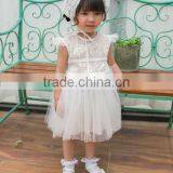 Baby Clothes Wholesale Hot Sale Chiffon Cheap 2017 Baby Clothing Children's Boutique Sleeveless Summer White Flower Girl Dress thumbnail-4