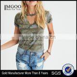 MGOO Wholesale Slim Fit Raw Cut Hems Camo T Shirts Full Digital Print Cutout T Shirt For Women thumbnail-1