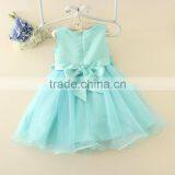 New India and Pakistan Clothing Child Green Handmade Flower Wedding Dress Sweet Girl Fluffy Party Dresses thumbnail-2