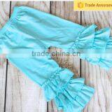 New Design Wholesale Kids Pant Strip Cotton Children's Clothing Wholesale Girls Triple Ruffle Pants thumbnail-2