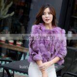 Factory Supply Leather Women Winter Fur Fox Fur Foot Encryption Sleeve Short Coat Large Size thumbnail-5