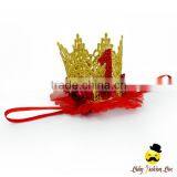 Wholesale Remake Props Knitting Golden Tiara Thin Elastic For Baby Girl Princess Crown Headband Accessories thumbnail-4