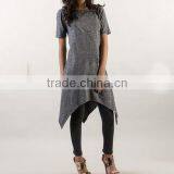 Custom Super Longline t Shirt With Asymmetric Hem thumbnail-5