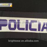 Relfective Policia With Blue Printing Reflective Letter be Heated on Vest for Spain Market thumbnail-3