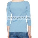 Women's Boat Neck 3/4 Raglan Sleeve T Shirt thumbnail-2