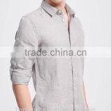Fashion Classic Long Sleeve Casual Linen 35% and Cotton 65% Garment Wash Soft Man Shirt thumbnail-1