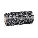 Cotton Jewelry Sewing Thread Cord Black & White Stripe 1.5mm, 1 Roll(approx 100M) thumbnail-1