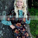 Top Quality Girls Clothing 3 Different Colors Flower Printed Girls Dress for Wholeasale thumbnail-2