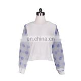 women casual shirt with translucent long sleeves sweet and cute style china wholesale