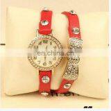 Hot Sell High Quality Rhinestone Bowknot Genuine Cow Leather Retro Watch Vintage Women Dress Watch thumbnail-3