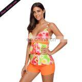Hot Selling Orange Green 2pcs Tankini Woman Swimwear 2017 thumbnail-3