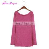 Solid Rose Red Irregular Knot Fashion Ladies Long Sleeve Women Top and Blouses thumbnail-4