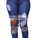 New Arrival Light Blue Top Design Ladies New Style Jeans thumbnail-2