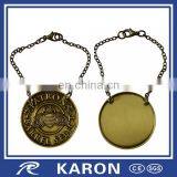 vintage custom logo metal handbag logo charm with Karon