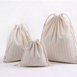 Stripe Cotton Linen Drawstring Candy Storage Bag Eco Gift Pouch thumbnail-2