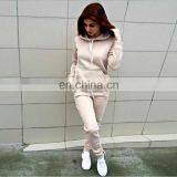 Wholesale Women Sports Truck Suits Plain Jogger Two Pieces Sweat Suit Set thumbnail-2