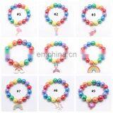 Children Rainbow Bracelet Girl Unicorn Mermaid Colorful Bracelet With Alloy Pendants 28Colors thumbnail-4
