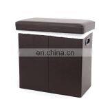 Customized Modern Home Furniture Leather Folding Laundry Basket Stool thumbnail-4