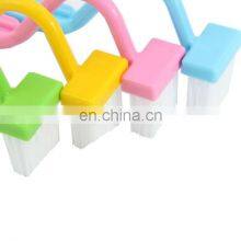 V Shape Portable Plastic Toilet Corner Scrubber Curved Cleaning Brush thumbnail-3