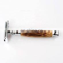 Men Barber Brass Bamboo Handle Wooden Safety Shaving Razor thumbnail-4