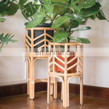 Hot Sale Beautiful Rattan Boho Indoor Plant Stand Rattan Bali Planter Vintage Plants Basket Wholesale thumbnail-2