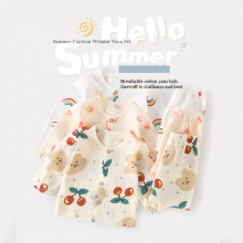 Cotton Baby Suit Kids 2pcs Set Summer Long Sleeve Children's Pajamas Home Clothes With Wholdsale
