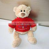 Plush Toy Bear Wearing Scarlet T Shirt/Sitting High 20cm Soft Teddy Bear With Clothes/Stuffed Toy Light BrownTeddy Bear thumbnail-1