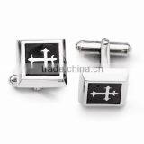 Enameled Sterling Silver Cross Cuff Links thumbnail-1