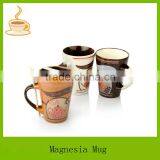 LJ-4093, V shaped ceramic mug with spoon for wholesale