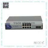 Neutral Packing 8*10/100/1000Base-T to 2*1000Base-F Gigabit 8 Port Media Converter
