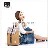 Khaki Canvs School Backpack Sports Bag for Girls