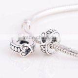 European Bracelet 925 Sterling Silver Heart Twist Spacer Beads thumbnail-2