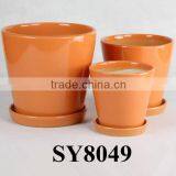 Glazed Pots for Indoor Ceramic Sky Blue Flower Pots thumbnail-2