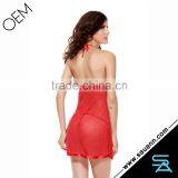 Stunning Sexy Halter Bow Trimmed Women Sleep Wear thumbnail-4