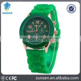 Wholesale 2016 Hot Geneva Casual Watch 14 Colors Cheap Silicone Wristwatch Girls Women Men Quartz Watch Relogio Feminino Clock