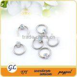 Surgical Steel Captive Bead Ring Piercing Jewelry BCR thumbnail-1