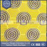 New Items of Goods in 2016 Custom Yellow Big Heavy Lace Swiss Voile Lace Wholesale 5 Yards Embroidery 100 Cotton Fabric thumbnail-4