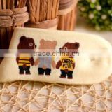 Thick and Warm Winter Yellow Happy Bear Woman Custom Wholesale Sock Manufacturer
