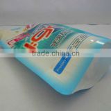 printed plastic stand up pouch with cap for liquid laundry detergent