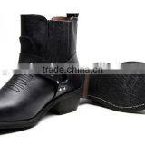 Cowhide Leather Fashion Men and Women Western Ankle Boots Botas Factory thumbnail-5