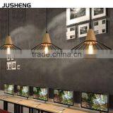 2016 Wholesales Wooden Cage Pendant Lights Iron Metal Vintage Pendant Lamps thumbnail-5