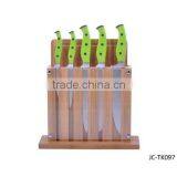 The Pocket Stainless Steel 5pcs Knives Set With a Wooden Block