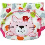 3 Layer Cartoon Cat Design Baby Cloth Nappy, Baby Diaper, Reusable Baby Nappy, Cartoon Embroidered Training Baby Cloth Nappy, thumbnail-1