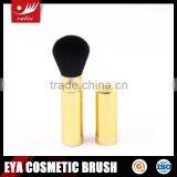Synthetic Hair Yellow Color Retractable Makeup Brush With Decorated Handle